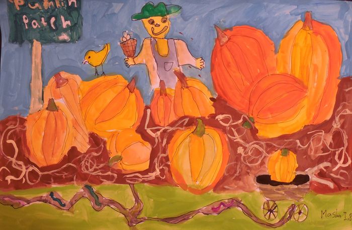 Art Studio PALETTE. Mariya Ivanova Picture.  Marker, Tempera Holidays Halloween 