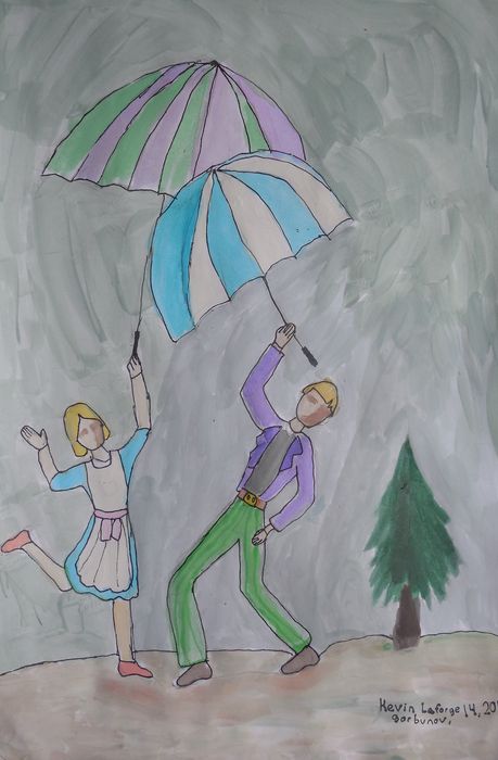 Art Studio PALETTE. Kevin La Forge Picture.  Watercolour, Ink People People 