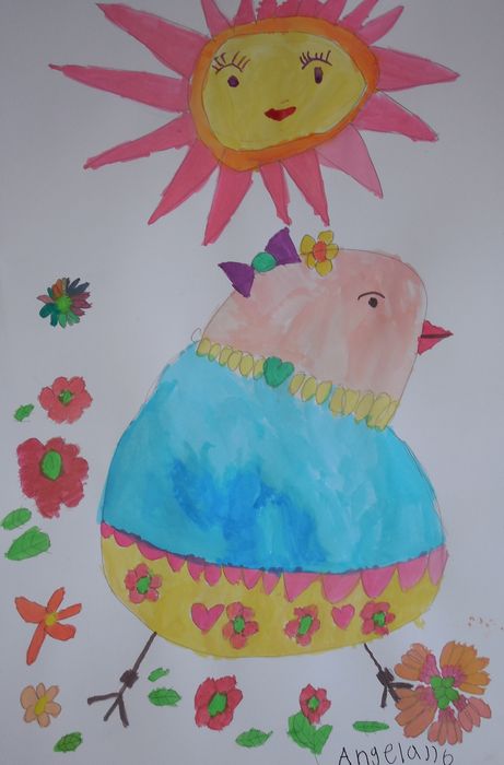 Art Studio PALETTE. Angela Kim Picture.  Watercolour, Ink Dec. Art Birds 