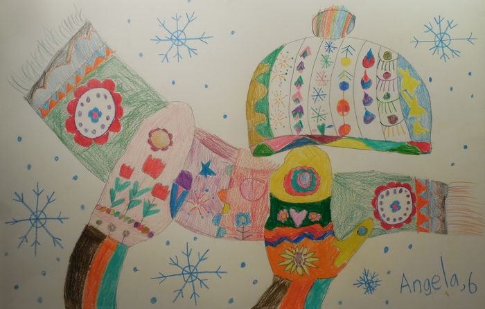 Art Studio PALETTE. Angela Kim Picture.  Coloured Pencil Design Clothes 