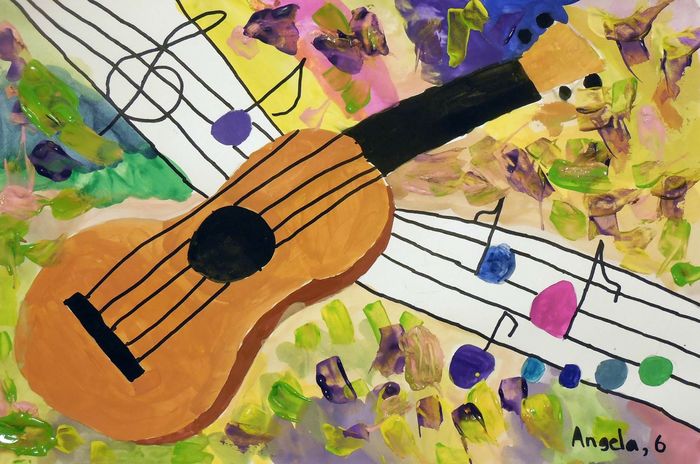 Art Studio PALETTE. Angela Kim Picture.  Marker, Tempera Still Life Music 