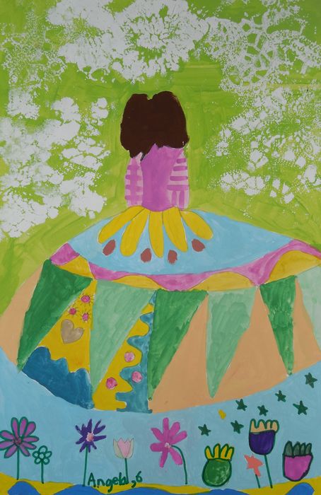 Art Studio PALETTE. Angela Kim Picture.  Marker, Tempera Design Clothes 