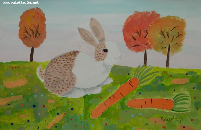 Art Studio PALETTE. Angela Kim Picture.  Tempera Animals Mix 