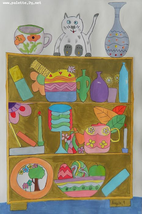 Art Studio PALETTE. Angela Kim Picture.  Marker, Tempera Design Furniture 