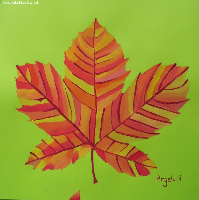 Art Studio PALETTE. Angela Kim Picture.  Tempera Plants Leaves 