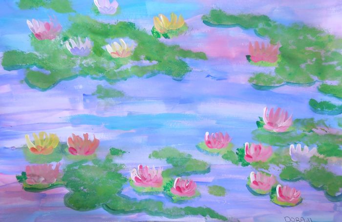 Art Studio PALETTE. Dora Wang Picture.  Tempera Inspired by Matisse 