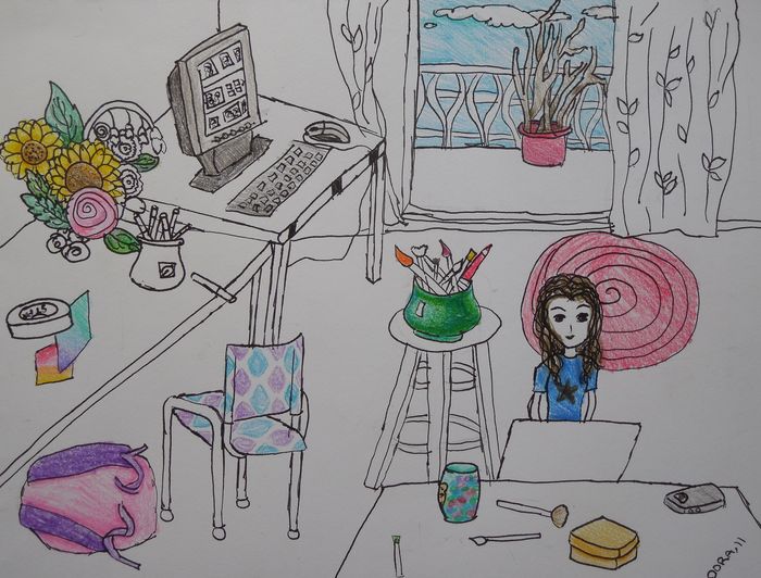 Art Studio PALETTE. Dora Wang Picture.  Ink Design Studio 