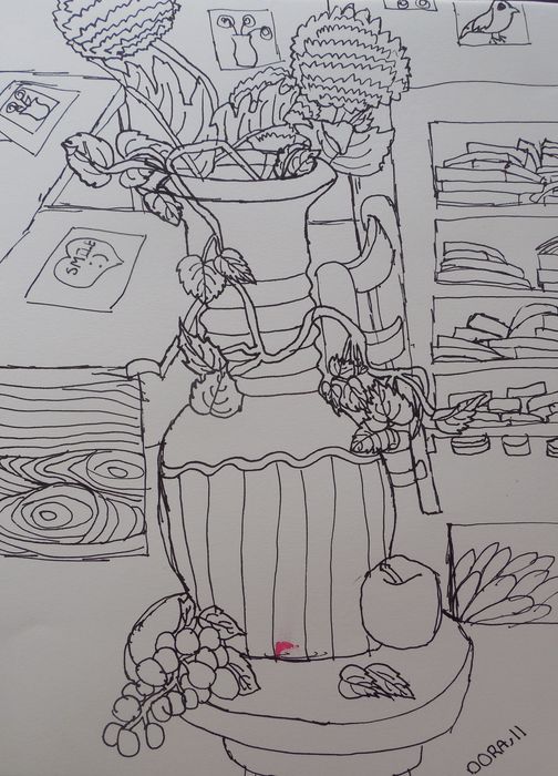 Art Studio PALETTE. Dora Wang Picture.  Ink Inspired by Matisse 