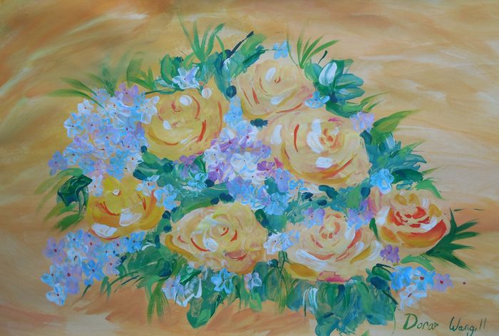 Art Studio PALETTE. Dora Wang Picture.  Tempera Plants Flowers 