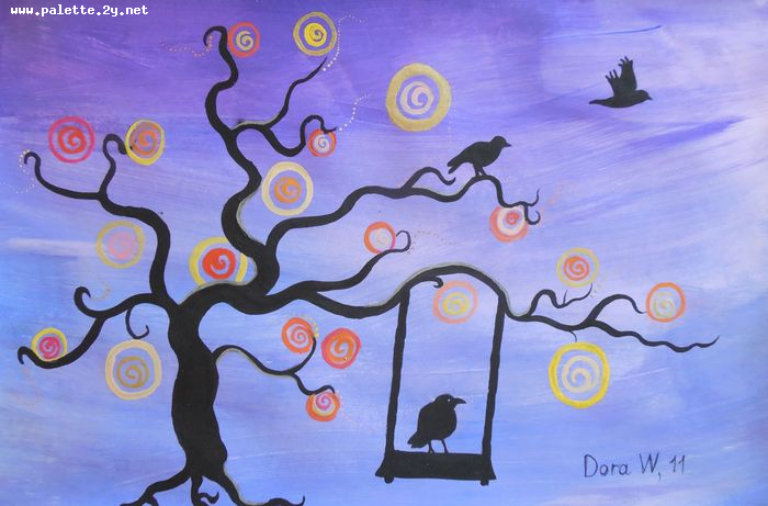 Art Studio PALETTE. Dora Wang Picture.  Tempera Animals Birds 