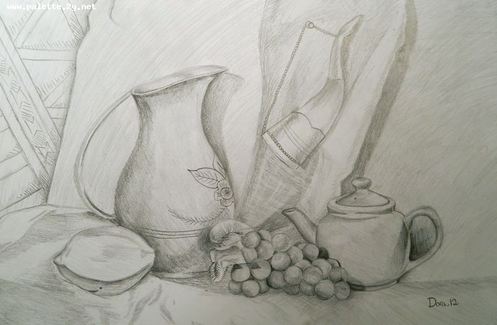 Art Studio PALETTE. Dora Wang Picture.  Pencil Still Life Still Life 