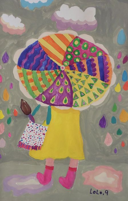 Art Studio PALETTE. Lele Yang Picture.  Tempera Design Umbrellas 