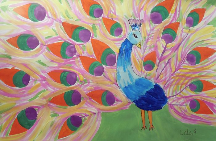 Art Studio PALETTE. Lele Yang Picture.  Tempera Animals Birds 