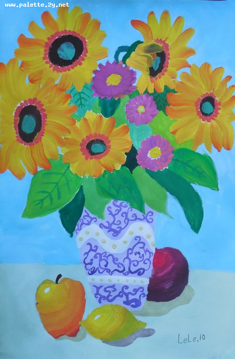 Art Studio PALETTE. Lele Yang Picture.  Tempera Still Life Still Life 