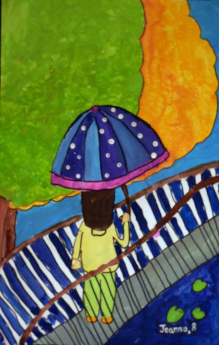 Art Studio PALETTE. Joanna Li Picture.  Marker, Tempera Design Umbrellas 