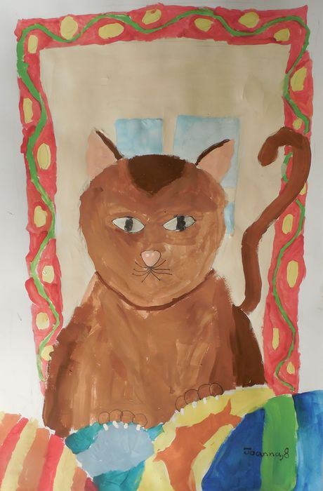 Art Studio PALETTE. Joanna Li Picture.  Tempera Animals Cats 