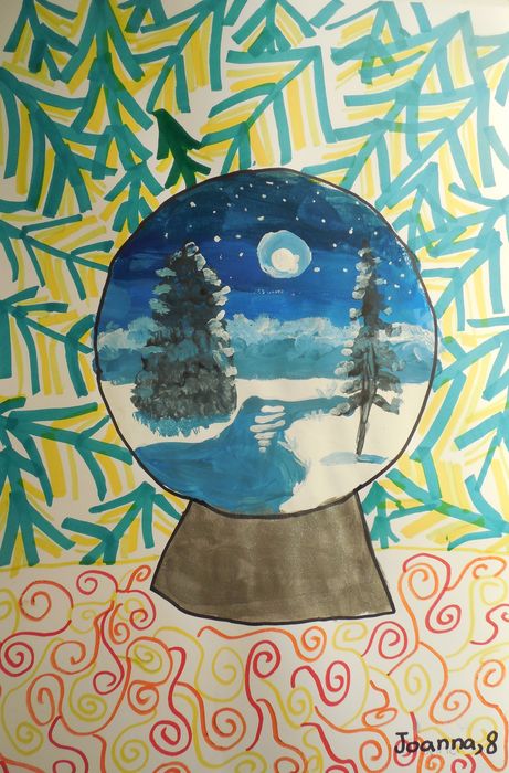 Art Studio PALETTE. Joanna Li Picture.  Marker, Tempera Holidays New Year 