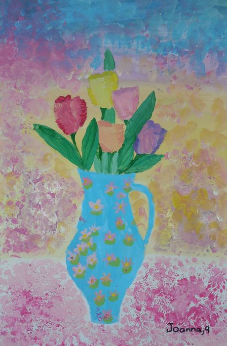 Art Studio PALETTE. Joanna Li Picture.  Tempera Plants Flowers 