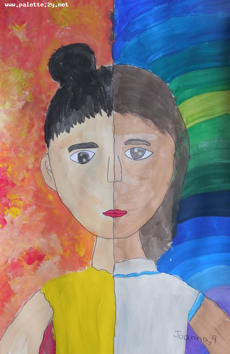 Art Studio PALETTE. Joanna Li Picture.  Tempera People People 