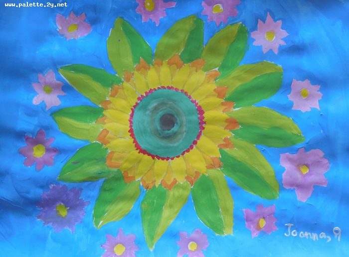 Art Studio PALETTE. Joanna Li Picture.  Tempera Plants Flowers 