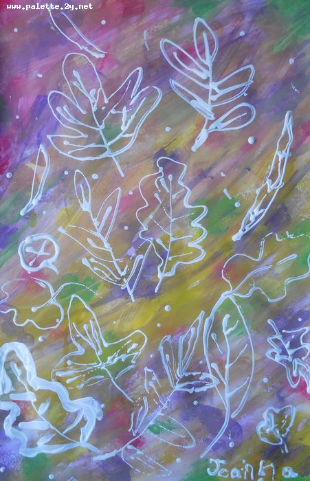 Art Studio PALETTE. Joanna Li Picture.  Tempera Plants Leaves 