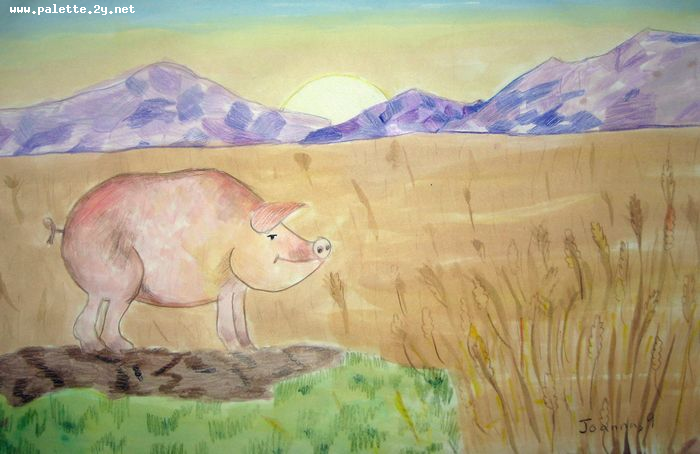 Art Studio PALETTE. Joanna Li Picture.  Mixed Media Animals Mix Smile of the Day