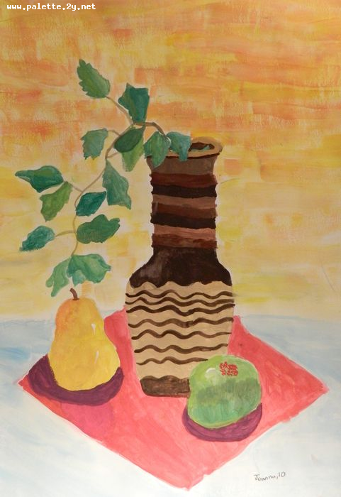 Art Studio PALETTE. Joanna Li Picture.  Tempera Still Life Still Life 