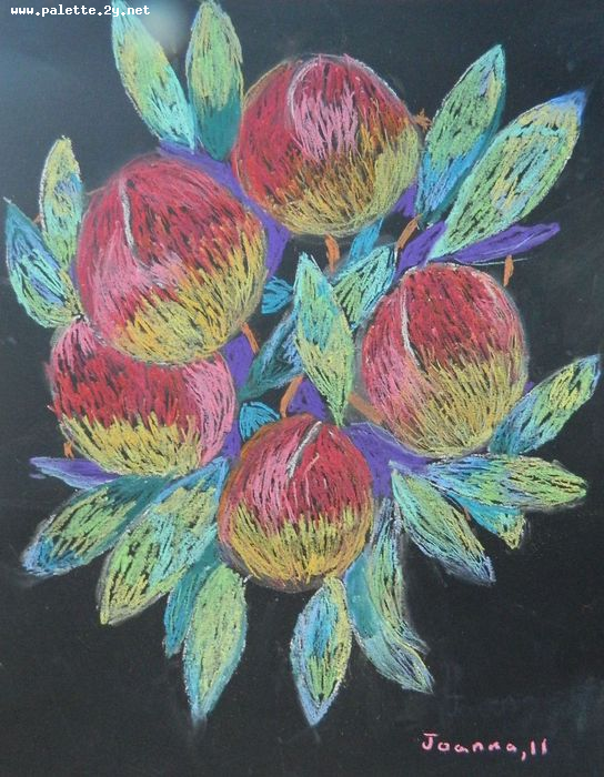 Art Studio PALETTE. Joanna Li Picture.  Pastel Still Life Fruits & Vegi 