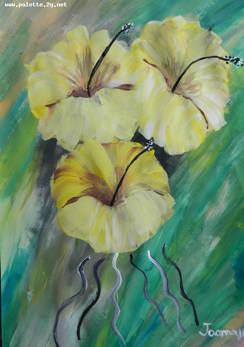 Art Studio PALETTE. Joanna Li Picture.  Tempera Plants Flowers 