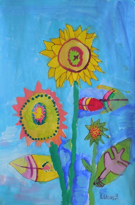 Art Studio PALETTE. Lucas Chen Picture.  Tempera Plants Garden 