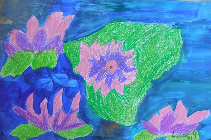 Art Studio PALETTE. Lucas Chen Picture.  Oil Pastel Inspired by Monet 