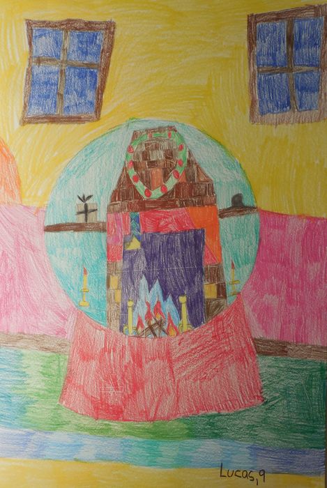 Art Studio PALETTE. Lucas Chen Picture.  Coloured Pencil Holidays Christmas 