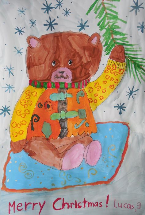 Art Studio PALETTE. Lucas Chen Picture.  Marker, Tempera Holidays Christmas 