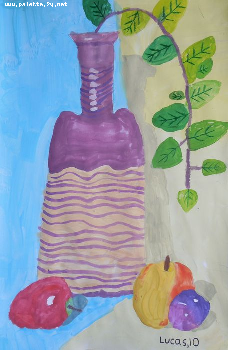 Art Studio PALETTE. Lucas Chen Picture.  Tempera Still Life Still Life 