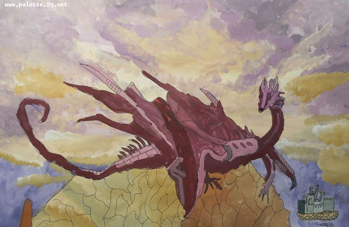 Art Studio PALETTE. Lucas Chen Picture.  Tempera Fantasy Dragons 