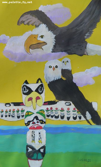 Art Studio PALETTE. Lucas Chen Picture.  Tempera Inspired by Indian Art 