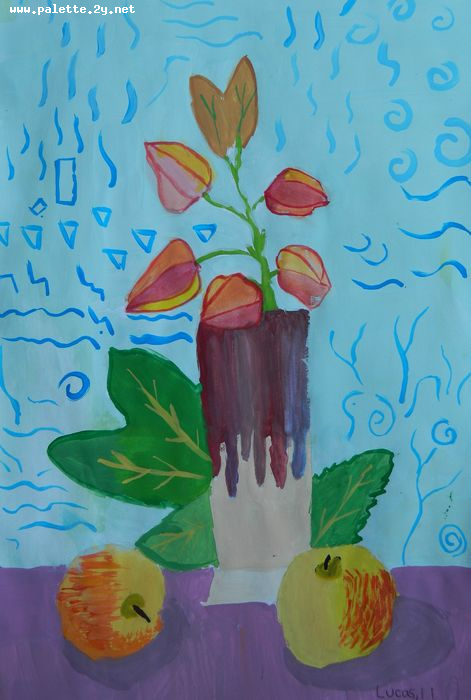 Art Studio PALETTE. Lucas Chen Picture.  Tempera Still Life Still Life 