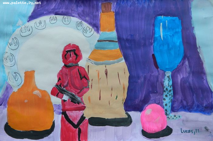 Art Studio PALETTE. Lucas Chen Picture.  Tempera Still Life Still Life 