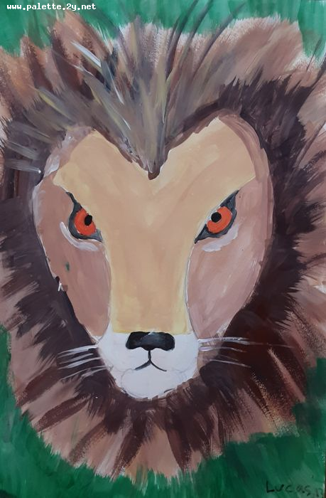 Art Studio PALETTE. Lucas Chen Picture.  Tempera Animals Cats 