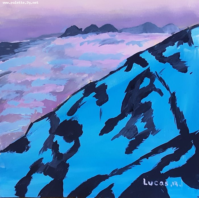 Art Studio PALETTE. Lucas Chen Picture.  Tempera Landscape Nature 