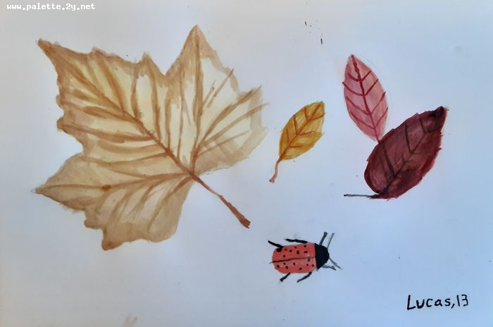 Art Studio PALETTE. Lucas Chen Picture.  Watercolour Plants Leaves 