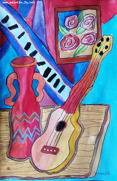 Art Studio PALETTE. Lucas Chen Picture.  Tempera Inspired by Missakian 