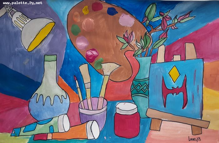 Art Studio PALETTE. Lucas Chen Picture.  Marker, Tempera Still Life Palette 