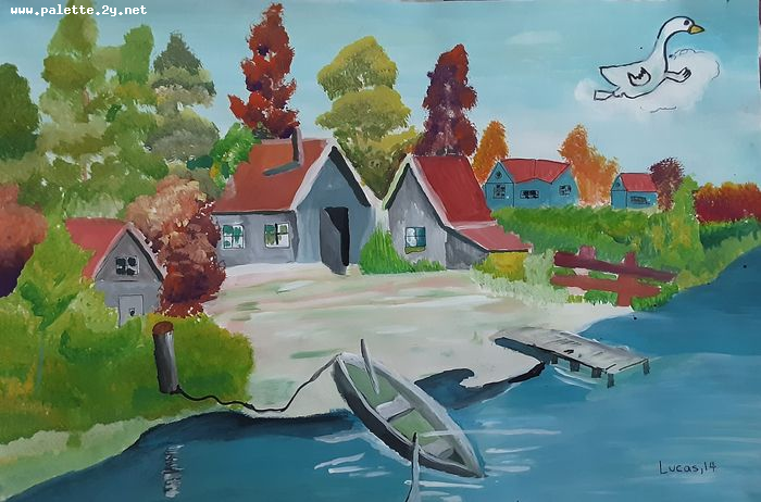 Art Studio PALETTE. Lucas Chen Picture.  Tempera   