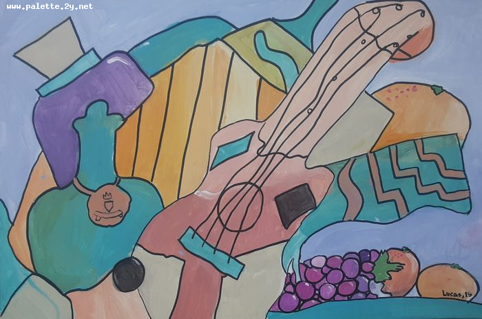 Art Studio PALETTE. Lucas Chen Picture.  Marker, Tempera Inspired by Missakian 