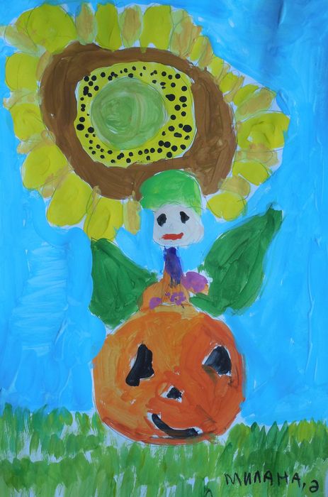 Art Studio PALETTE. Milana Baiman Picture.  Tempera Holidays Halloween 