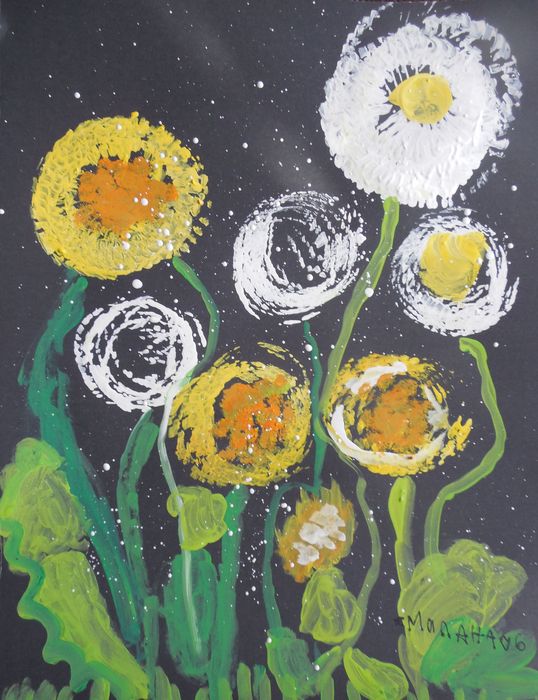 Art Studio PALETTE. Milana Baiman Picture.  Tempera Plants Flowers 