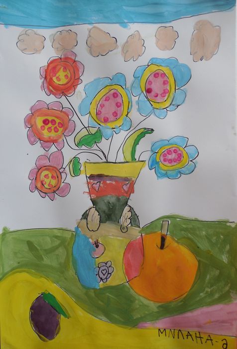 Art Studio PALETTE. Milana Baiman Picture.  Marker, Tempera Still Life Still Life 