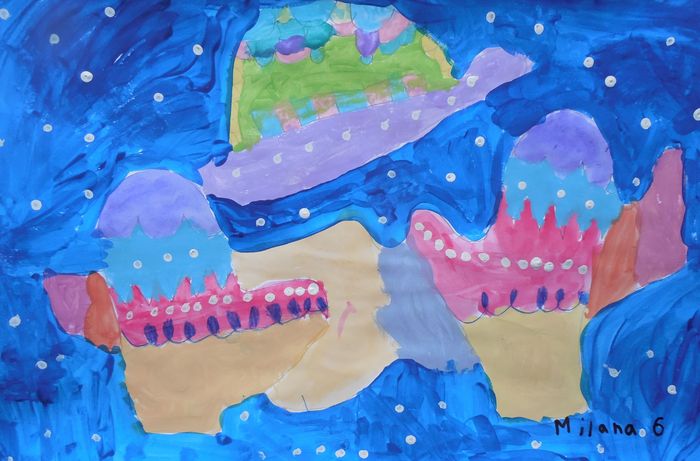 Art Studio PALETTE. Milana Baiman Picture.  Tempera Design Clothes 