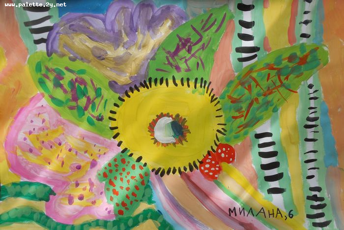 Art Studio PALETTE. Milana Baiman Picture.  Tempera Fantasy Imagenation 